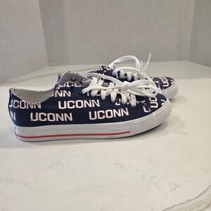 UConn Huskies Navy Blue Canvas Sneakers Mens 5.5 Womens 7.0 Row One R1‎ Victory